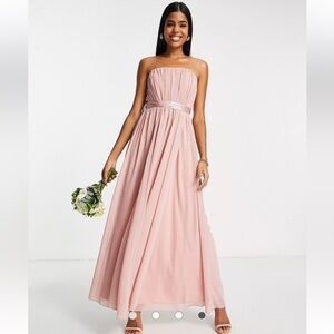 Little Mistress Blush Pink Chiffon Sleeveless Bridesmaid Maxi Dress